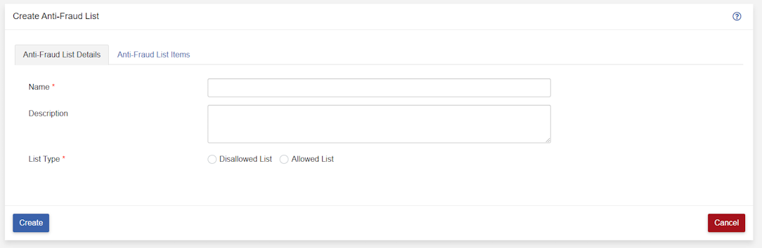 Anti-Fraud Lists