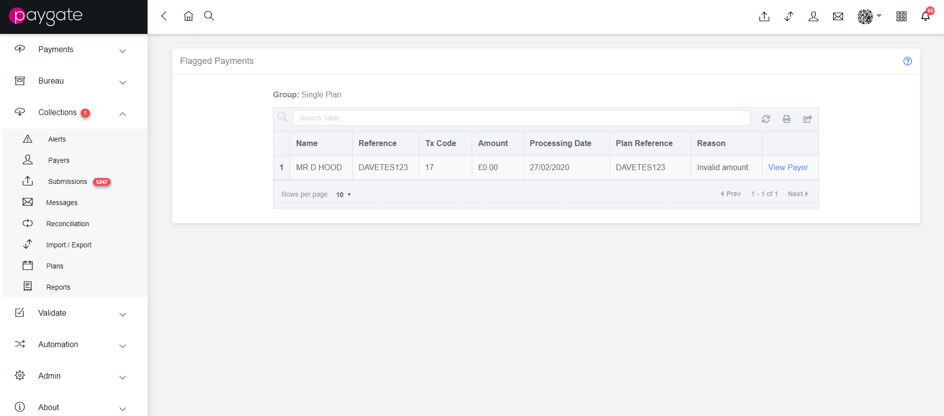 View Flagged Payments alt text