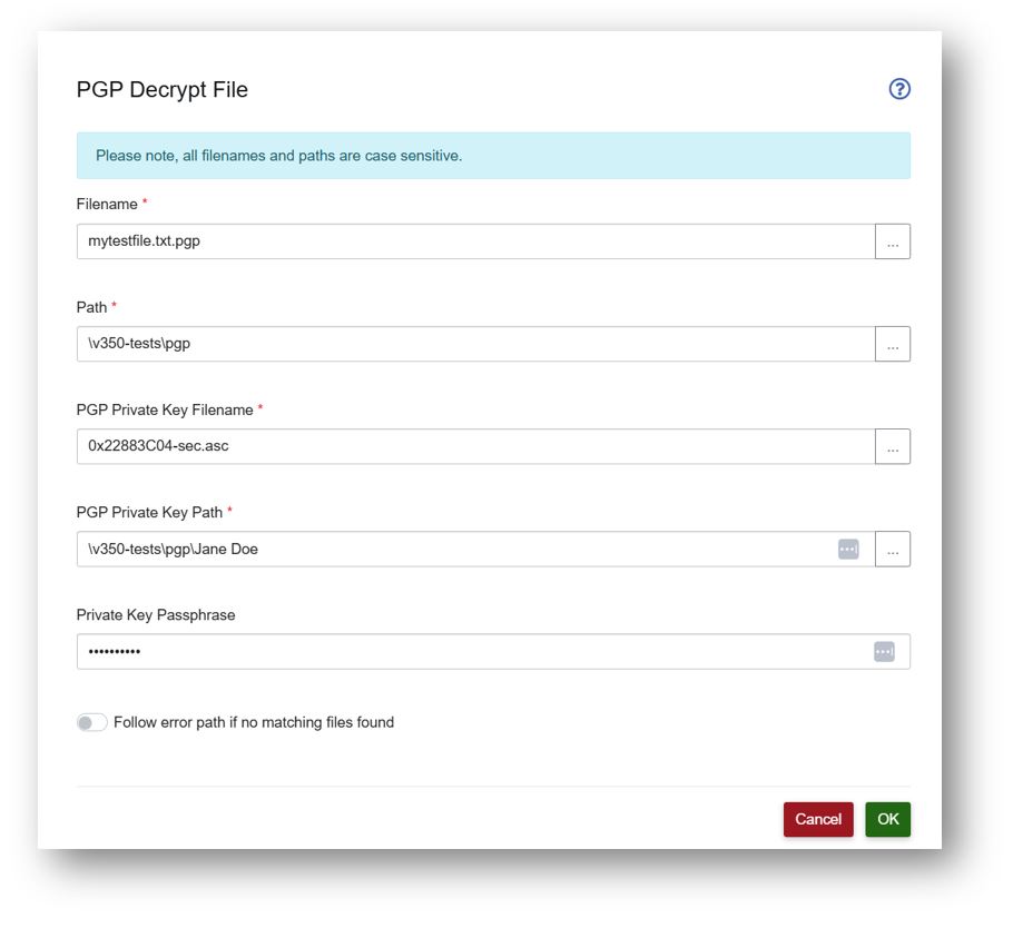 Encryption config