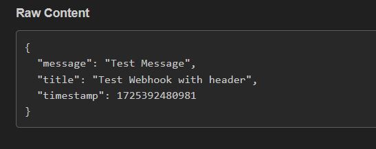 Webhook result